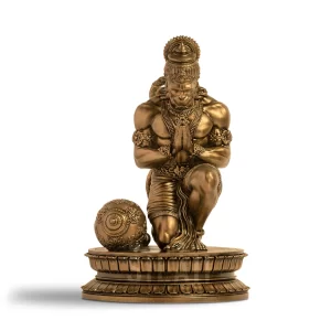 SILAI Lord Hanuman Blessed Sculpture (1 Feet) – Handmade Hanuman Murti in Antique Bronze Finish | Spiritual Hanuman Idol for Home Temple, Pooja Room Decor & Auspicious Gift Item
