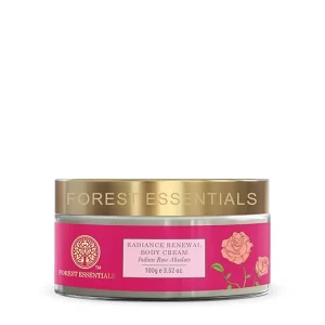 Forest Essentials Indian Rose Body Cream: Intensive Moisture Lock with Cocoa & Shea Butter | Radiance Boosting Formula for Soft, Silky Skin | Natural Rose Fragrance | 100% Ayurvedic