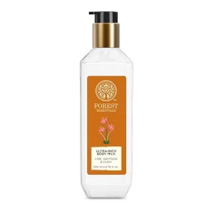 Forest Essentials Ultra-Rich Body Milk – Lime, Saffron & Oudh | Luxury Ayurvedic Body Lotion for Dry Skin | Deeply Nourishing & Fast-Absorbing Daily Moisturizer | 200ml