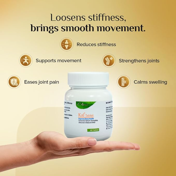 L’Amar Bone & Joint Wellness 3-Piece Kit | Natural Calcium Supplement & Joint Support | Includes KAL (60 Tabs), OSTEO (60 Tabs) & Pain Relief Gel (30g) | Ayurvedic Arthritis & Bone Strength Combo - Image 2