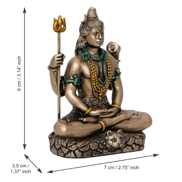 eCraftIndia Brown Resin Meditating Lord Shiva Statue – Divine Shiv Murti for Home Décor, Pooja Room, Office & Car Dashboard | Elegant Lord Shiva Idol for Spiritual Energy, Diwali, Housewarming, Maha Shivratri & Special Gift Occasions - Image 4