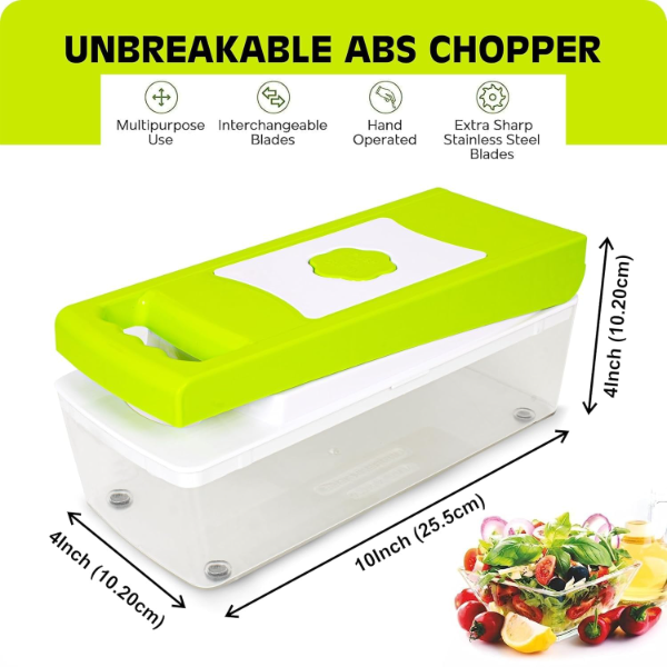 TEKCOOL 12 in 1 Multipurpose Chopper, Fruits & Vegetable Cutters, Grater Peeler Chipser, Unbreakable Food Grade Body, Easy Push to Clean Button Slicer Dicer, Chopper for Kitchen - Image 3
