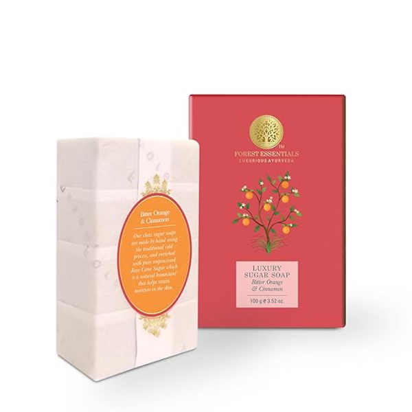 Forest Essentials Bitter Orange & Cinnamon Soap: Cold-Pressed Oil & Raw Cane Sugar | Uplifting Ayurvedic Scented Soap for Radiant Skin | 100% Natural & Gentle - Image 2