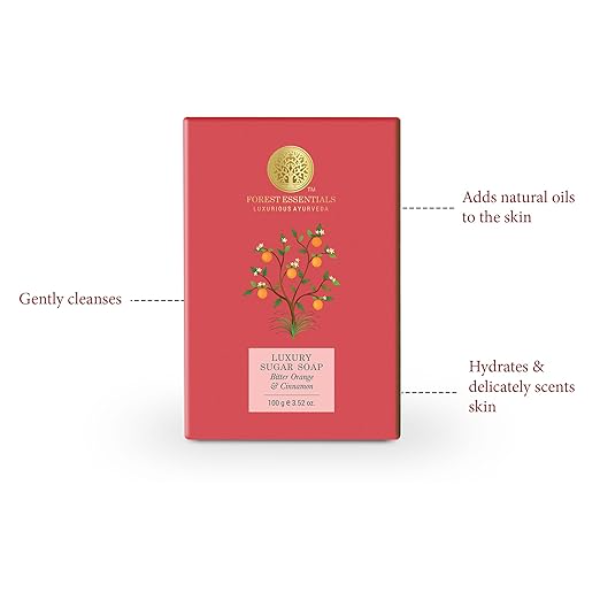 Forest Essentials Bitter Orange & Cinnamon Soap: Cold-Pressed Oil & Raw Cane Sugar | Uplifting Ayurvedic Scented Soap for Radiant Skin | 100% Natural & Gentle - Image 3