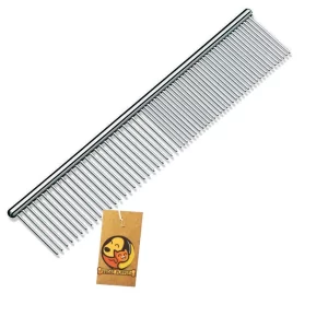 Foodie Puppies Stainless Steel Pet Grooming Comb – Rounded Teeth Flat Slicker Comb for Dogs, Cats, Puppies & Rabbits (Small Size)