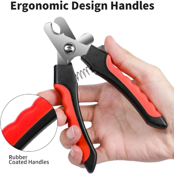 Professional Stainless Steel Nail Clippers for Dogs, Cats & Rabbits – Small Grooming Trimmer with Safety Guard, Nail File & Grinder to Prevent Overcutting - Image 2