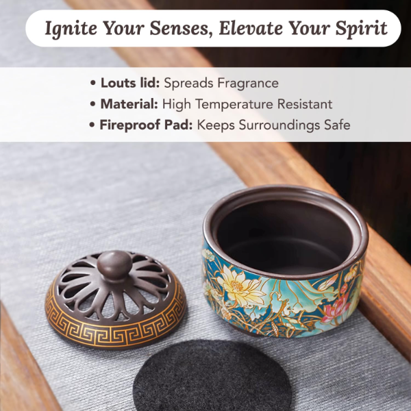 Ekhasa Ceramic Dhoop Dani Loban Burner Holder Stand for Home | Dhup Kapoor Dani for Puja | Sambrani Dhoop Holder | Dhuni Burner Samrani Dhoop Batti Stand for Pooja | Dhup Stand Incense Oud Burner - Image 4