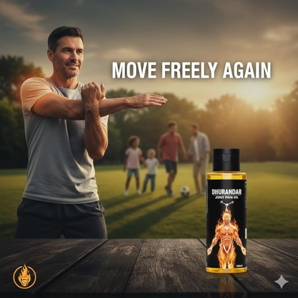 Dhurandar Ayurvedic Joint & Muscle Oil - 100ml | Topical Pain Relief for Arthritis, Sciatica & Sports Injuries | Extra Strength Herbal Blend for Chronic Pain | 100% Natural & Fast Acting - Image 2