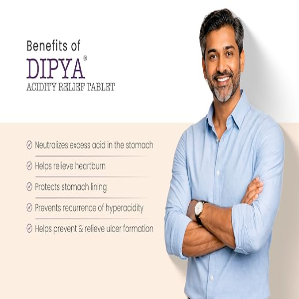 Dipya Acidity Relief Tablets (60 Count) | Clinically Proven Ayurvedic Solution for GERD & Heartburn | 100% Relief in 60 Days | Helps with Bloating, Gas & Chronic Acid Reflux | Sugar-Free - Image 3