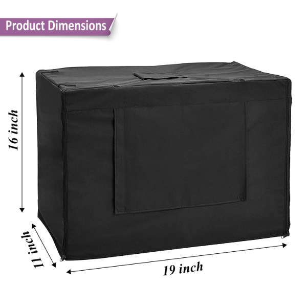 Jainsons Pet Products 18-Inch Foldable Dog Cage – Metal Crate Kennel with Removable Tray & Waterproof Cover for Small Dogs, Cats & Rabbits (Black) - Image 2