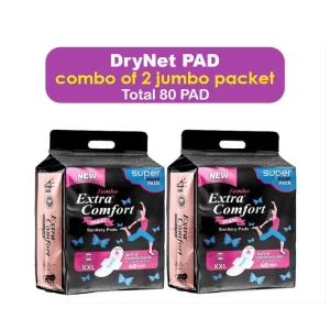 Extra Comfort Night Use Sanitary Pads XXXL – 80 Pads Jumbo Value Pack