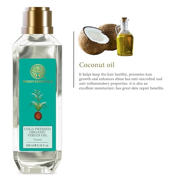 Forest Essentials Organic Virgin Coconut Oil – 100% Pure Cold Pressed Oil for Hair & Body | Raw, Unrefined & Extra Virgin Ayurvedic Moisturizer | Non-GMO & Sulfate-Free | 200ml - Image 4