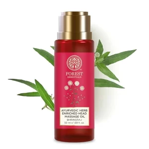 Forest Essentials Bhringraj Head Massage Oil (50ml) – Intensive Ayurvedic Hair Growth Treatment | Strengthens Roots & Reduces Hair Fall | Natural Anti-Dandruff Scalp Oil | Travel Size