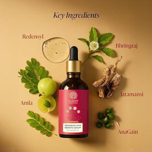 Forest Essentials Hair Growth Serum with Redensyl & Anagain | Clinically Proven Ayurvedic Treatment for Hair Density | Natural Alternative to Hair Transplant | Anti-Hair Fall & Volumizing | 30ml - Image 4