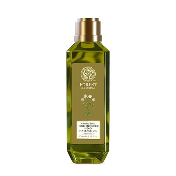Forest Essentials Japapatti Head Massage Oil – Ayurvedic Hair Growth Treatment for Dry & Frizzy Hair | Repairs Chemically Treated & Color Damaged Hair | 100% Natural | 200ml