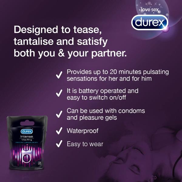 Durex Play Cheeky Cherry Lubricant Gel 50ml with Durex Play Vibrations Ring – Intimate Pleasure Combo for Enhanced Sensation & Couples Fun - Image 2