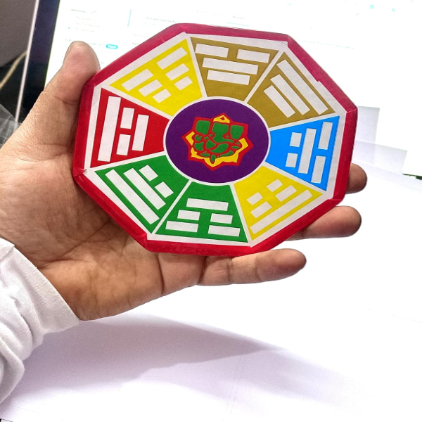 Ganpati Bagua Pa Kua Vastu Mirror – Feng Shui Kitchen Wall Decor for Vastu Correction, Luck, Prosperity & Positive Energy at Home - Image 2