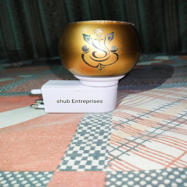 Shub Enterprises Glass Kapoor Dani, Electric Camphor Diffuser Ganesh Ji Om Electic Camphor Burne, |Multipurpose Incense Aroma Dhoop Dani|Camphor Burner Diffuser|Electrical Night Lamp for Home, Office - Image 4