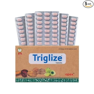 Advanced Lipid & Cholesterol Support - Triglize | 150 Ayurvedic Tablets | Helps Maintain Healthy Triglyceride Levels & Cardiovascular Function | Natural Antioxidant for Heart Health