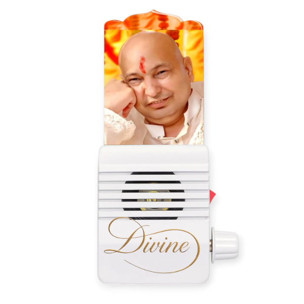 Divine Guru Ji LED Lamp with Mantra Chanting & Volume Control – Spiritual Light for Puja Room, Meditation & Home Temple | Peaceful Devotional Gift