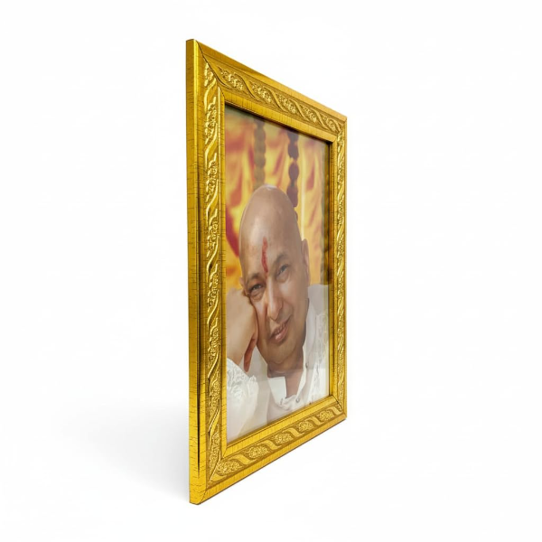 Shukrana Blessings Jai Guru Ji Photo Frame – Elegant Golden Border Table Frame for Home, Office & Mandir Décor | Spiritual Gift Item - Image 3