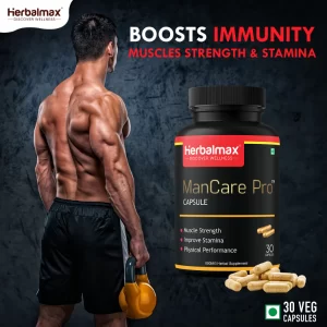 Herbal Max ManCare Pro™ Capsules – Ayurvedic Men’s Formula for Energy, Strength & Performance | 30 Capsules x 2 Pack