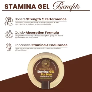 Premium Strength & Stamina Gel for Men (25g) | Natural Herbal, Fast-Absorbing Water-Based Formula | Non-Staining External Use Gel | Pack of 1
