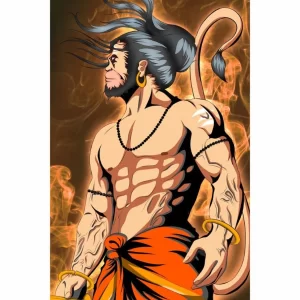 POSTER WALLAH Shree Hanuman Aesthetic Sticker Set – Devotional Wall Art Prints for Home, Pooja Room, Bedroom, Meditation & Living Room Décor