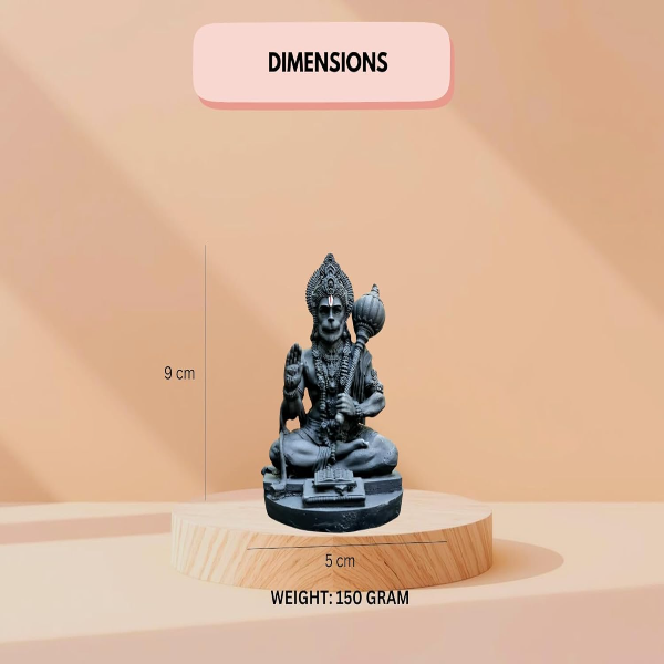 Hanuman Ji Idol for Car Dashboard & Home Decor – Bajrang Bali Murti for Pooja & Mandir | Resin Balaji Statue for Protection, Positivity & Spiritual Gifting - Image 2