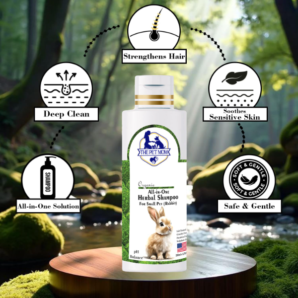 Herbal Small Pet Shampoo – 200ml for Rabbits & Small Animals, Deep Cleansing, Fur Conditioning, Hair Fall Control, Tick & Flea Protection, Soothes Itch, Strengthens & Adds Shine for a Healthy Coat - Image 2