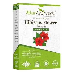Attar Ayurveda Pure Hibiscus Powder (100g) – Edible & Topical Grade | 100% Natural Gudhal Flower for Hair Growth, Glowing Skin & Herbal Tea | No Preservatives