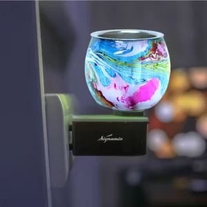 SIGNAMIO 2-in-1 Multi-Color Electric Kapoor Dani Burner – Home Fragrance Diffuser & Room Freshener with Night Lamp for Pooja Rooms | Camphor, Aroma Oil & Scent Diffuser (Model DN-23)