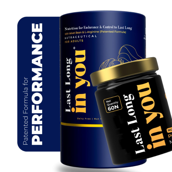 Inyou Last Long Men’s Stamina Booster Capsules – Energy & Vitality Support with L-Arginine, Ashwagandha, Velvet Bean & Fenugreek | Sugar-Free | 60 Veg Capsules
