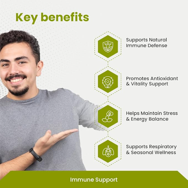 Green Milk Immunit (150 Tablets) | Natural Daily Immune Support & Stress Balance | Ayurvedic Formula for Seasonal Wellness & Energy | 5-Pack Bulk Value Supply - Image 3