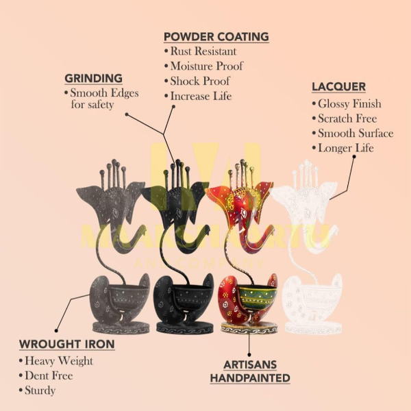 Red Iron Showpiece Figurine – Elegant Home Décor Item for Living Room, Pooja Room & Diwali Gift Decoration - Image 4
