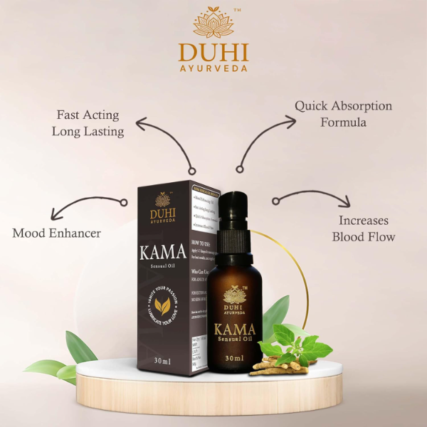 Kama Sensual Oil by Duhi Ayurveda – Natural Ayurvedic Intimacy Massage Oil for Men & Women to Enhance Desire & Deepen Connection - Image 2