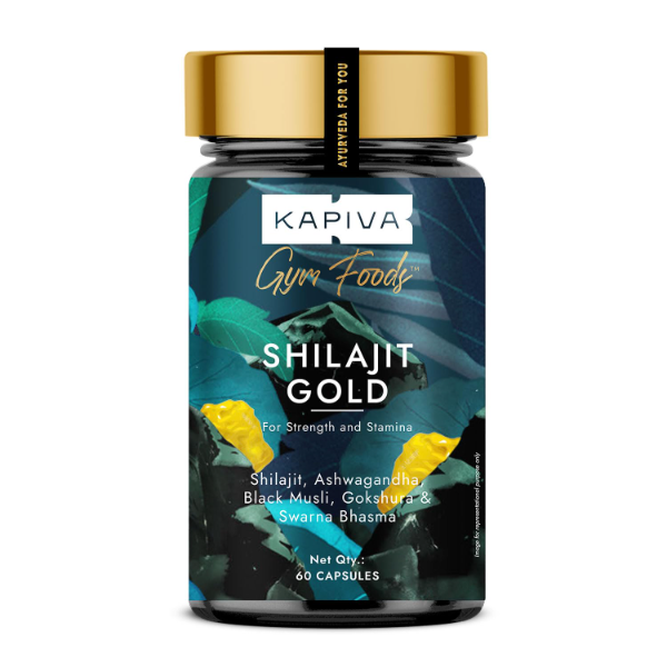 Kapiva Shilajeet Gold 60 Capsules – Natural Ayurvedic Supplement for Strength, Vitality & Muscle Support