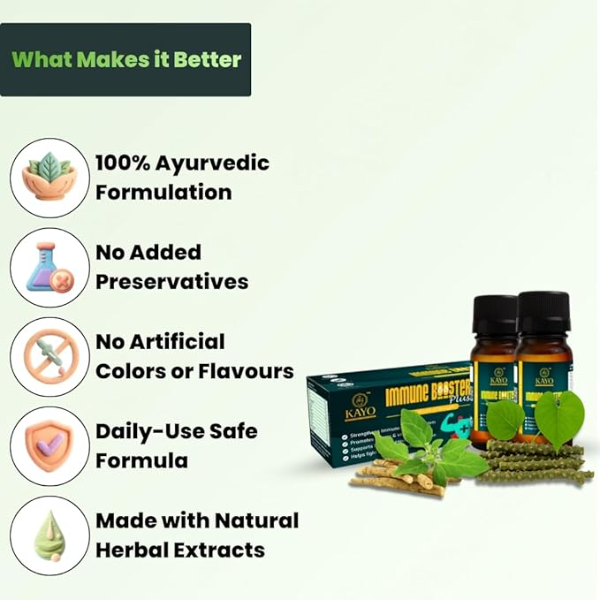 KAYO Immune Booster Plus Shots (14 x 30ml) | Ayurvedic Immunity & Energy Liquid with Giloy, Amla & Ashwagandha | Supports Respiratory Health & Vitality | Ready-to-Drink 14-Day Pack - Image 4
