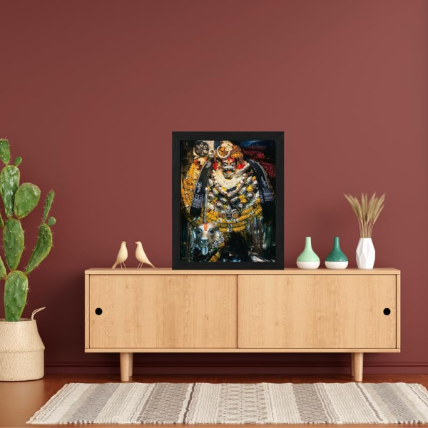 Kal Bhairav Ji Temple Photo Frame 8x10 Inch – Sacred Idol Image with Floral Decoration | Premium Synthetic Wood Wall Frame for Home Temple & Pooja Room | Devotional Hindu Gift Item - Image 3