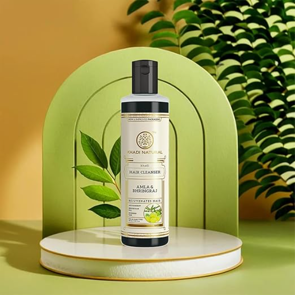 Khadi Natural Amla & Bhringraj Hair Cleanser (210ml) | Ayurvedic Strength & Shine Shampoo for All Hair Types | Gentle Daily Herbal Formula for Hair Texture & Scalp Care | 100% Natural - Image 4