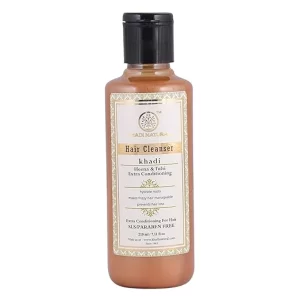 Khadi Natural Henna & Tulsi Extra Conditioning Shampoo (210ml) | Anti-Frizz Ayurvedic Hair Cleanser for Dry & Unruly Hair | Sulphate & Paraben Free | Deep Moisture for Manageable Hair