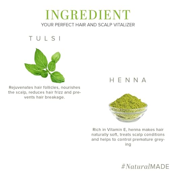 Khadi Natural Henna & Tulsi Shampoo (210ml) | Ayurvedic Hair Cleanser for Dull & Damaged Hair | Natural Conditioning for Softness & Shine | Sulphate & Paraben Free | All Hair Types - Image 3