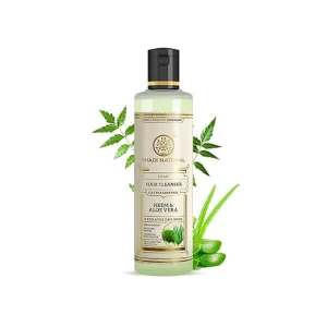 Khadi Natural Neem & Aloe Vera Shampoo (210ml) | Anti-Dandruff Scalp Cooling Cleanser | Natural Itch Relief & Root Strengthening Formula | SLS & Paraben Free | All Hair Types