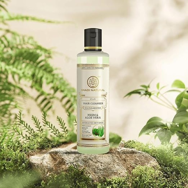 Khadi Natural Neem & Aloe Vera Shampoo (210ml) | Anti-Dandruff Scalp Cooling Cleanser | Natural Itch Relief & Root Strengthening Formula | SLS & Paraben Free | All Hair Types - Image 4