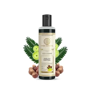 Khadi Natural Amla & Reetha Hair Cleanser (210ml) | Ayurvedic Shampoo for Deep Scalp Cleansing & Freshness | Natural Reetha Formula for Improved Hair Texture | Sulphate & Paraben Free