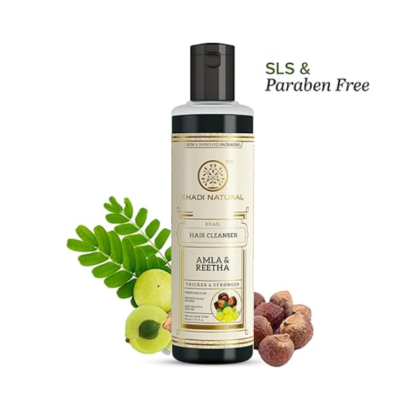 Khadi Natural Amla & Reetha Hair Cleanser (210ml) | Ayurvedic Shampoo for Deep Scalp Cleansing & Freshness | Natural Reetha Formula for Improved Hair Texture | Sulphate & Paraben Free - Image 4