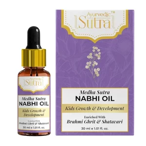Ayurvedic Kids Growth & Brain Support Nabhi Oil - 30ml | Belly Button Therapy for Focus, Memory & Immunity | Infused with Brahmi, Shatavari & Ashwagandha | 100% Natural