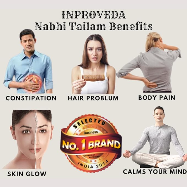 Sri Ram Kripa Ayurvedic Nabhi Oil (Pack of 2 x 30ml) | 60ml Belly Button Oil for Detox, Digestion & Better Sleep | Natural Relief for Stress, Acne & Joint Pain | 100% Pure - Image 2