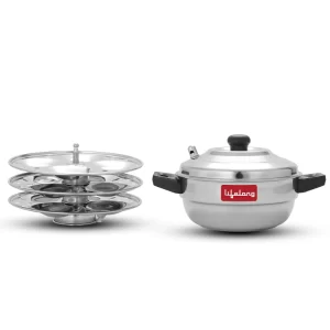 Stainless steel idli maker 3 plate food steamer cooker