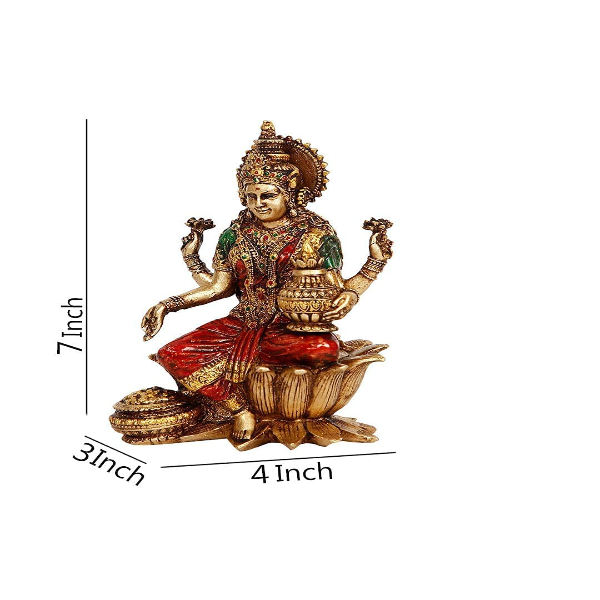 CraftVatika Goddess Lakshmi Devi Idol Statue for Home Puja – Elegant Laxmi Idol Showpiece for Temple & Pooja Room, Diwali Decoration & Spiritual Gift for Family, Friends & Corporate Gifting - Image 4
